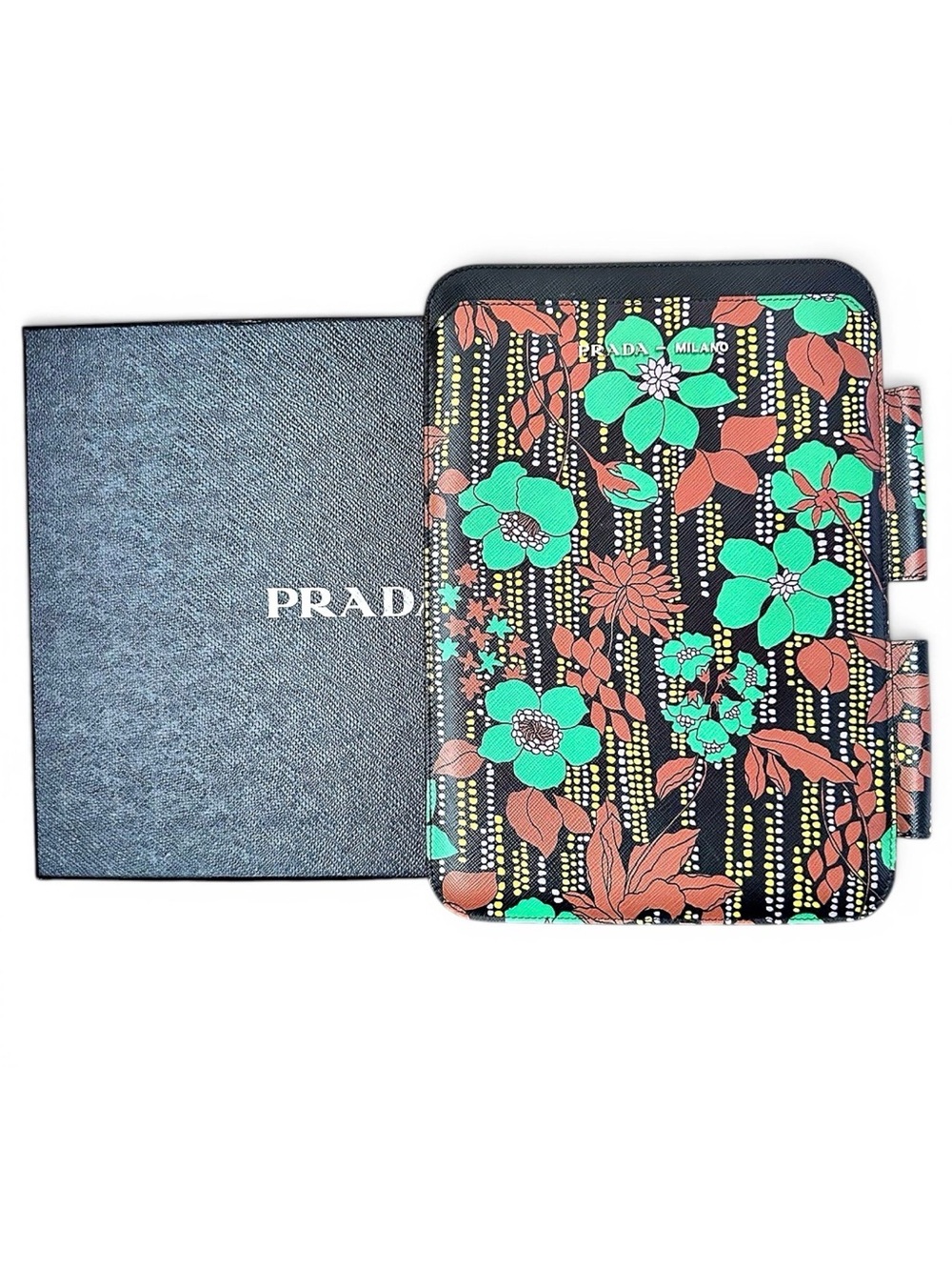 Prada Smeraldo Saffiano Leather Tablet Case